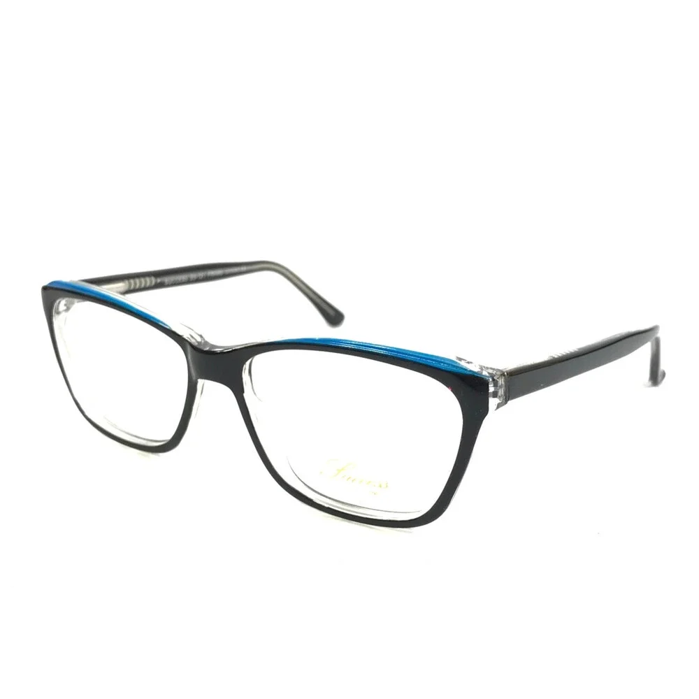 Success Eyeglasses Frames SS-121 BLACK/BLUE Clear Cat Eye Full Rim 53-17-140
